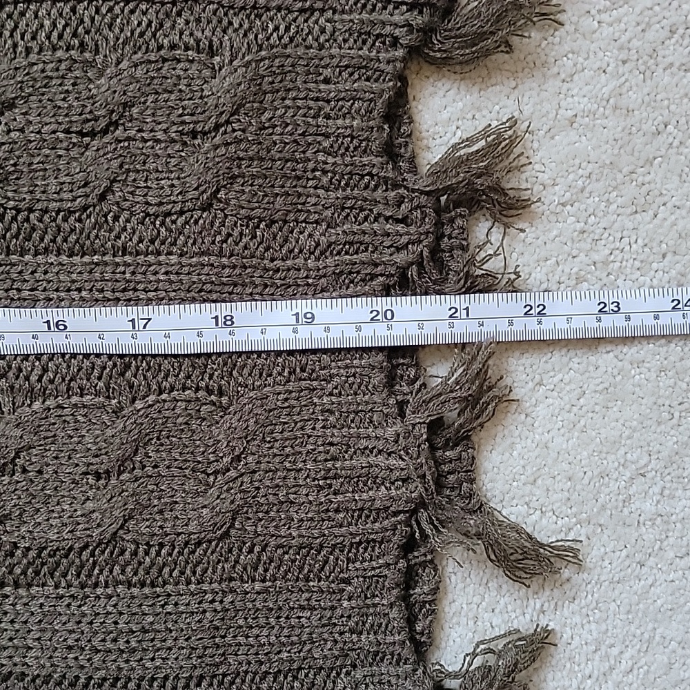 💗 POOF APPAREL LS Sweater Ragged Edge Olive Green L - Picture 11 of 11